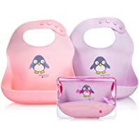 Los mejores  - NatureBond Babero de Bebé del Silicona (2pcs)- Baberos Reutilizables Impermeable súper suave- Fáciles de Lavar Babero…